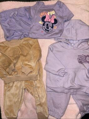 Carter's Lavender set, Disney short set, Liam &James velour set